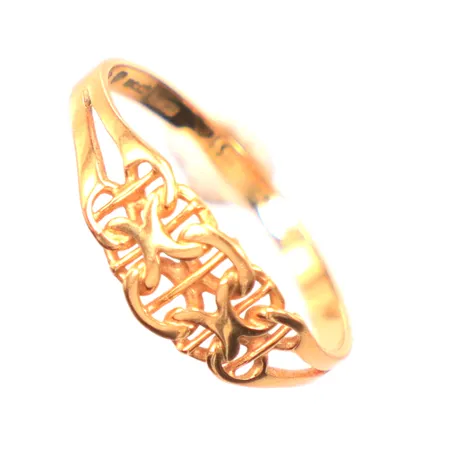 Ring X-länk med stav, Ø19½, år 1991, 18K  Vikt: 1,7 g