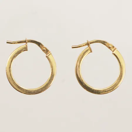Ett par örhängen, Ø16,4mm, bredd 2mm, 9K  Vikt: 1 g