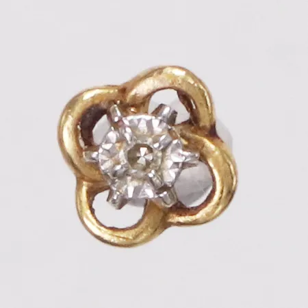 Örhänge, udda, diamant 1xca0,01ct, saknar snurrebuss, Ø5mm, 18K Vikt: 0,2 g