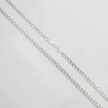 Kedja manglad pansar, längd ca 55,5cm, bredd 6,5mm, 925/1000 silver Vikt: 37,5 g