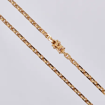 Kedja Ankarlänk, längd: ca 49cm, bredd: ca 3mm, J&A, Jo-Ans Guld AB, Valskog, år 1988, 18K Vikt: 28,7 g