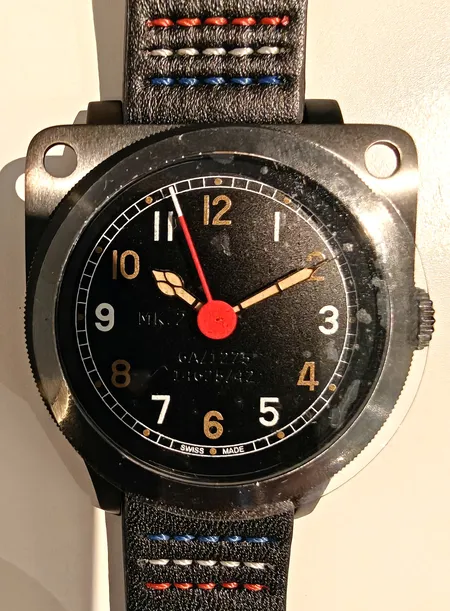 Herrur Supermarine Spitfire Watch limited edition 380/499, box, behov av batteribyte, instruktionsbok, Ø39½mm, skinnband, oanvänd   Vikt: 0 g