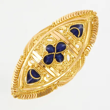 Ring med emaljdetaljer, stl 16½, 2,5-38mm, 21K Vikt: 7,3 g