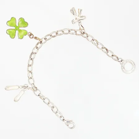 Armband Thomas Sabo med tre berlocker, 19cm, kedjans bredd: 6,5mm, silver 925/1000 Vikt: 20,2 g
