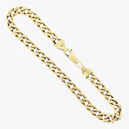 Armband Pansar, 22,5cm, bredd 6mm, ihålig länk, Guldfynd, 18K Vikt: 14,6 g