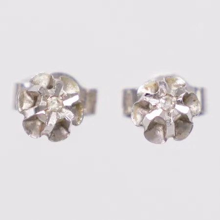 Ett par örhängen, diamant 2xca0,01ct, Ø5,8mm, vitguld, 18K Vikt: 1,2 g