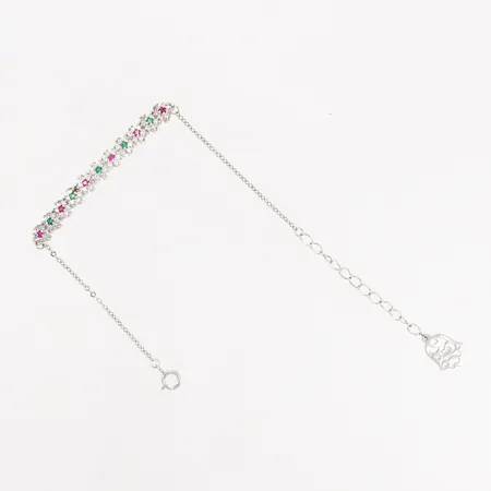 Armband med färgade stenar, 17,5cm, bredd: 1-5mm, silver 925/1000 Vikt: 3,4 g