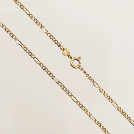 Kedja Figaro, längd 45,5cm, bredd 2,1mm, skev, 18K Vikt: 6 g