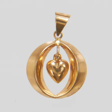 Hänge hjärta, längd ca 25mm, bredd 18mm, 18K Vikt: 1,4 g