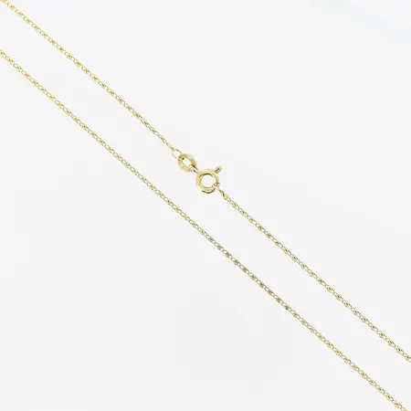 Kedja Irrgång 44cm, bredd 1,5mm, smärre skevheter, 18K. Vikt: 2 g