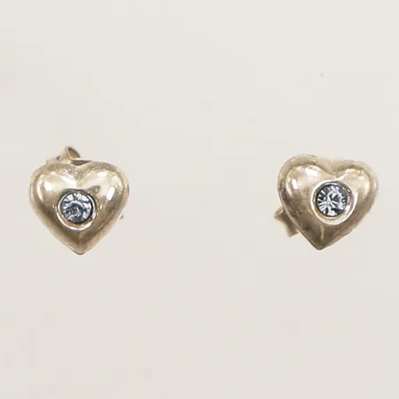 Ett par örhängen, hjärtan, blå stenar, Ø5,8mm, silver Vikt: 0,3 g