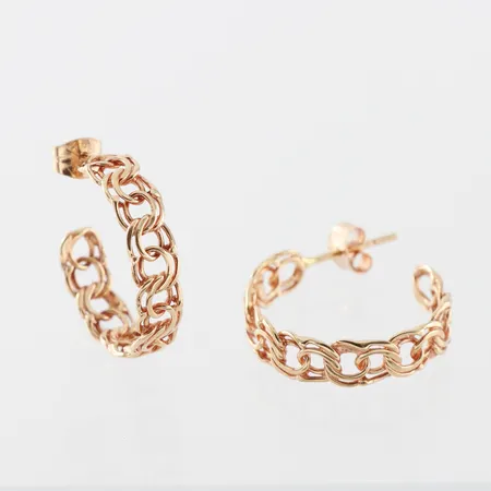 Örhängen paret,Bismarck, diameter ca 19 mm, 18k. Vikt: 3,1 g