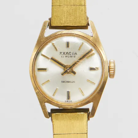 Damur Exacta 14K, manuell, 16,5mm, länk i doublé, bruttovikt: 16,8g.