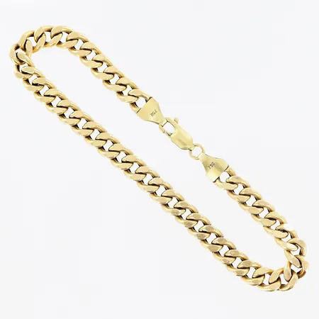 Armband Pansar, 24cm, bredd 7mm, ihålig länk, repor, bucklor, 18K Vikt: 19,1 g