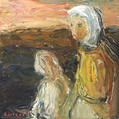 Tavla olja på duk, signerad Einar Emland, rammått 41x49cm Vikt: 0 g Skickas med paket.