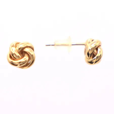 Ett par örhängen, med silikon stoppers, längd: 1,5cm, bredd: 7mm, 18K.  Vikt: 0,9 g