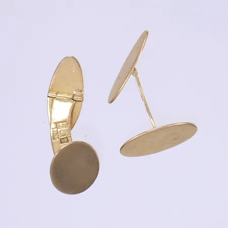 Ett par manschettknappar, 23x18mm, repiga, 18K   Vikt: 6 g