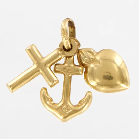 Hänge, tro, hopp och kärlek, 20mm, bredd: 8mm, 18K Vikt: 1,1 g