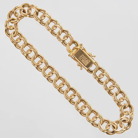 Armband Bismarck, längd ca 19,2cm, bredd 7,5mm, GHA, 18K Vikt: 20 g