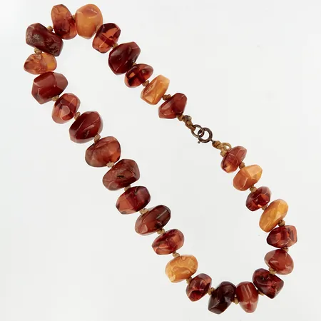 Collier, 43,5cm, bredd ca 2cm, troligtvis bärnsten Vikt: 0 g