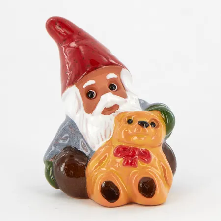 Figurin, Rolf Berg, tome med nallebjörn, 7cm, Torshälla, Sweden, etikettmärkt