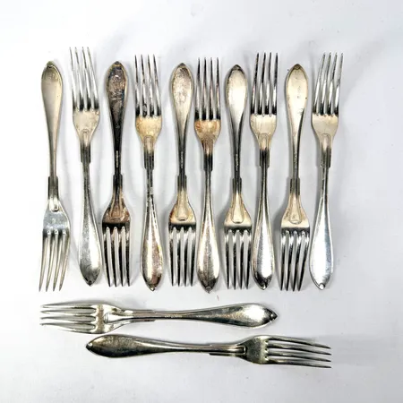 12 Gafflar 21cm, Silver 830/1000 Vikt: 684,5 g