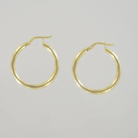 Ett par örhängen, diam 2 cm, buckla på ena örhänget,18K Vikt: 2,3 g