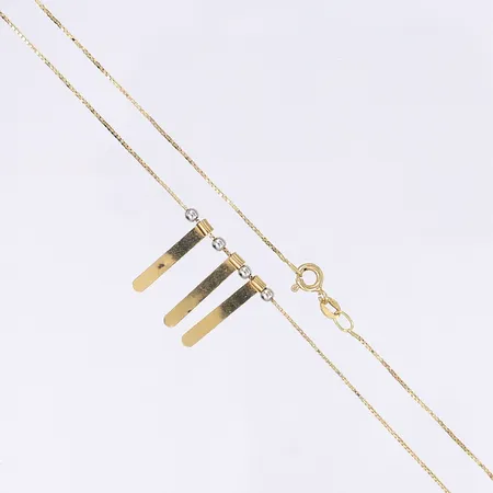 1 Halscollier, Venezia, tvåfärgat, längd 43cm, bredd 1-17mm, något buckligt, 18K Vikt: 2,7 g