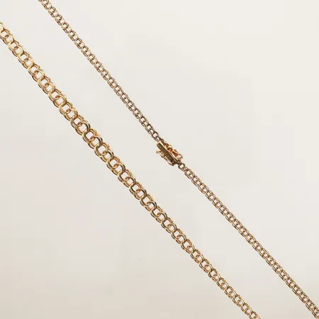 Collier doserad Bismarck, längd 42cm, bredd 2,9-5,8mm, N S E Guldvaru Aktiebolag, år 1991, 18K Vikt: 9,8 g