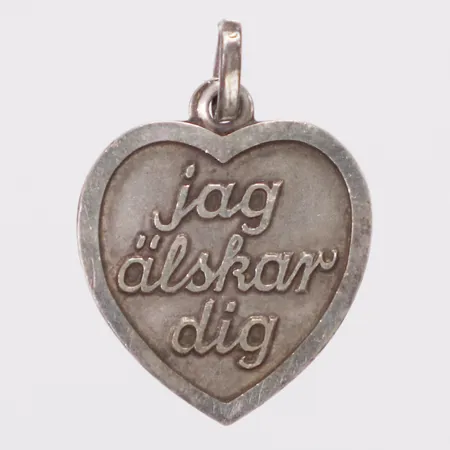 Hänge, hjärta, "Jag älskar dig", längd 23mm inkl ögla, bredd 16mm, silver 925/1000 Vikt: 1,6 g