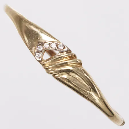 Armring, vita stenar, längd ca52mm, bredd ca60mm, 14K Vikt: 8,2 g