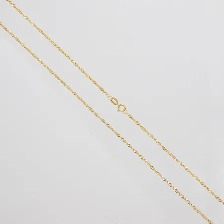 Kedja Singapore, längd ca 40,5cm, bredd 1,5mm, 9K Vikt: 1,6 g