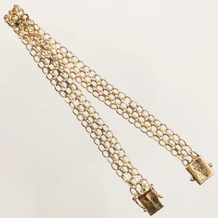 Armband X-länk, längd 20cm, bredd 8,1mm, bucklig, skev, 18K Vikt: 8,4 g