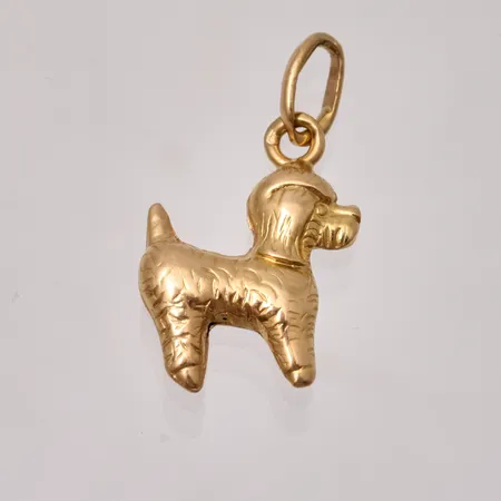 Hänge i 18K guld, Pudel, mått 11,9x21mm, vikt 1,04g.