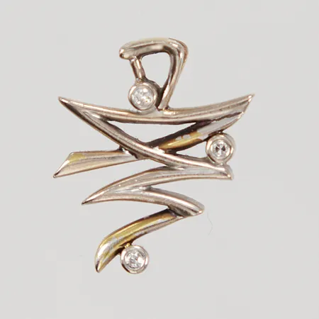 Hänge, längd 21mm, bredd 18mm, diamanter ca 3x0,01ct, bör omrodieras, vitguld 18K, Vikt: 2,8 g