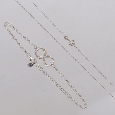 Kedja, längd 42cm, Armband, Ankar, längd 22cm, 925/1000 silver Vikt: 5 g