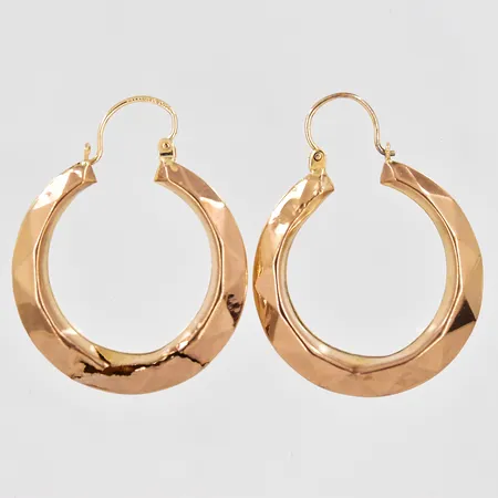 Ett par örhängen, 26,5x32mm, defekt, ihålig, 9K Vikt: 2,4 g