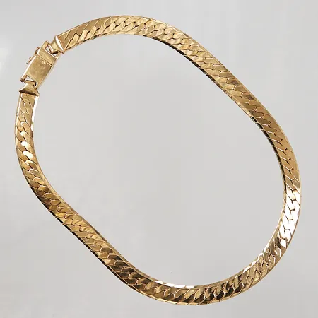 Collier manglad Pansar, halvstelt, ca 41,5cm, bredd 9,7mm, Balestra 18K Vikt: 91,2 g