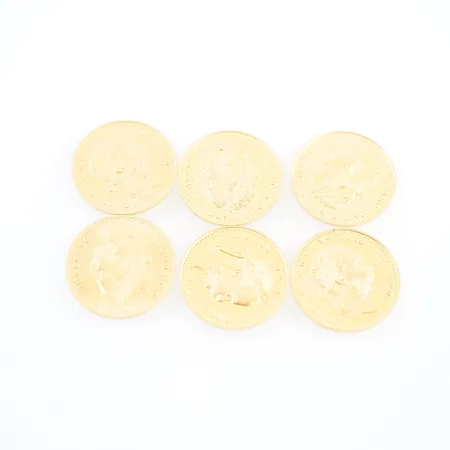 Mynt, 6 st 23k Vikt: 21 g