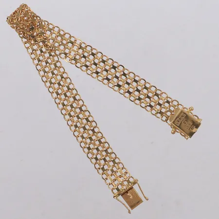 Armband, X-länk 18,5cm, bredd 10mm, 18K Vikt: 11,8 g