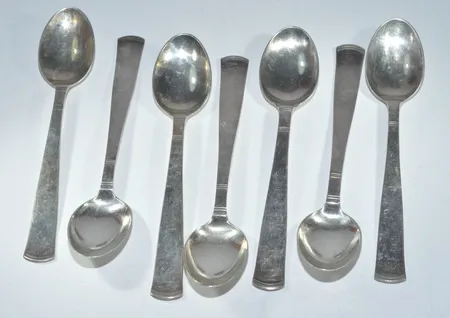 6 Rosenholm silver kaffeskedar, 41434:2/11 Vikt: 64,4 g