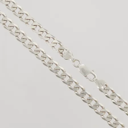 Kedja, pansarlänk, 62,5cm, bredd: 7,6mm, 925/1000 silver, 46,8g.
