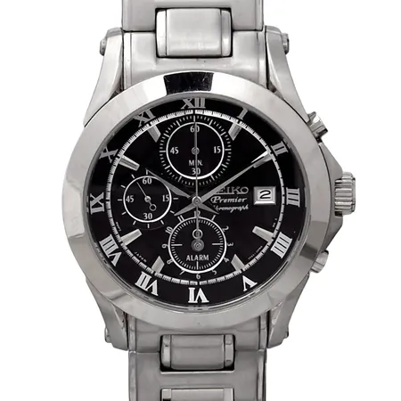 Herrur Seiko Premier Chronograph, stål, Ø40 mm, quartz, 7T84-0AB0, handledsmått max 18 cm, några mindre bruksmärken - överlag i fint skick,
