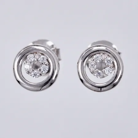 Ett par örhängen med stenar, Ø ca 8mm, 925/1000 silver Vikt: 1,4 g
