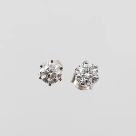 Örhängen paret vitguld med diamanter ca 2x0,50ct ca wsi, 18k Vikt: 1,9 g