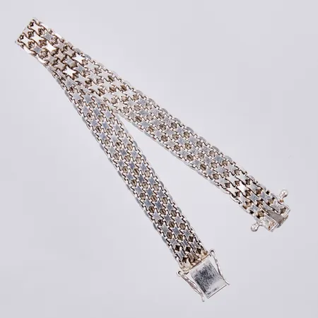 Armband x-länk, längd: ca 18,5cm, bredd: ca 9mm, stämplad PA, 925/1000, silver Vikt: 15,8 g