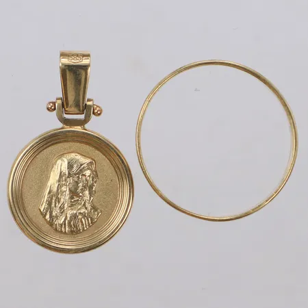 Ring, rödguld/vitguld, stl 20¼, Hänge, längd 28mm, 14K Vikt: 8,1 g