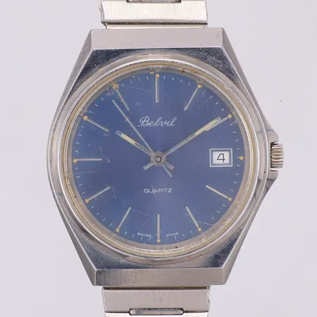 Herrur Belvil, quartz, Ø36mm, repigt safirglas, stålarmband, viklås, ca 21cm, står still