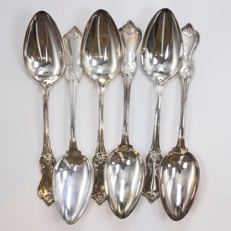 6 bordsskedar, 21,5cm, silver, 830/1000 Vikt: 457,6 g