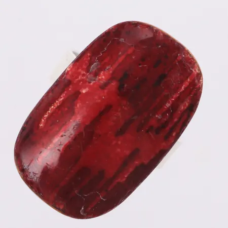 Ring med emalj, stl 18¾, bredd 5-29mm, Jytte, sliten emalj, 925/1000 silver Vikt: 8,9 g